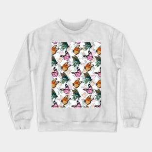 Butterflies Pattern Crewneck Sweatshirt